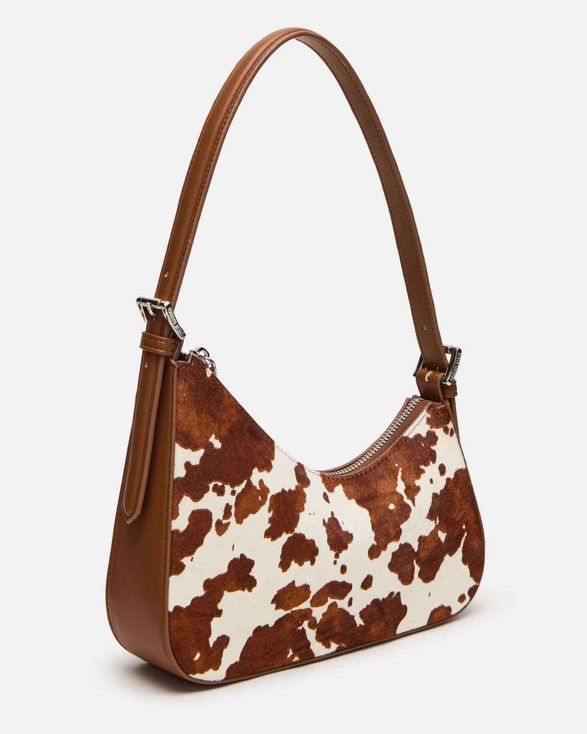 SMITH Bag Brown Cow Print Asymmetric Shoulder Handbag - Steve Madden