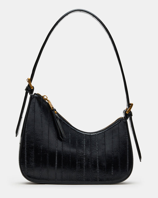 SMITH Bag Black Eel Asymmetric Shoulder Handbag - Steve Madden