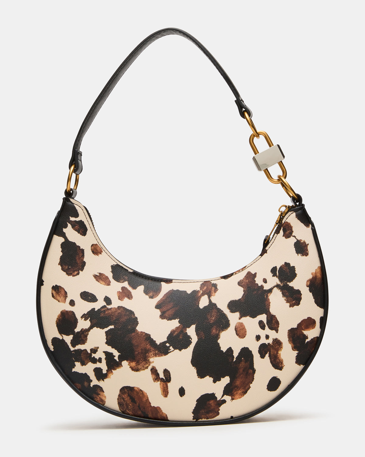 LOHAN Bag Brown Print Structured Hobo Shoulder Handbag - Steve Madden