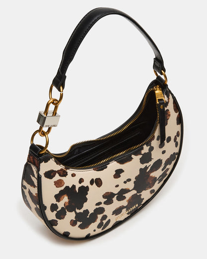 LOHAN Bag Brown Print Structured Hobo Shoulder Handbag - Steve Madden