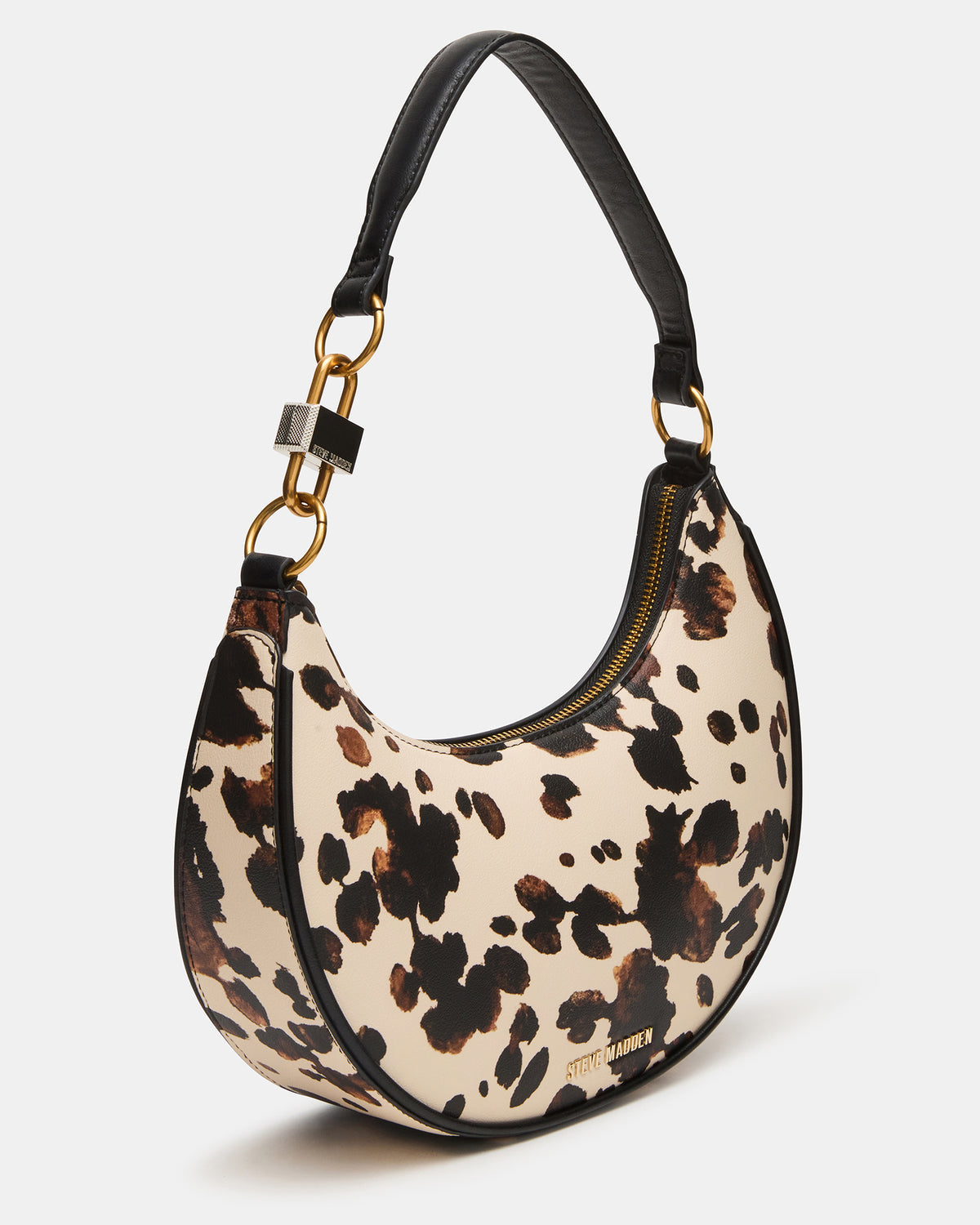 LOHAN Bag Brown Print Structured Hobo Shoulder Handbag - Steve Madden