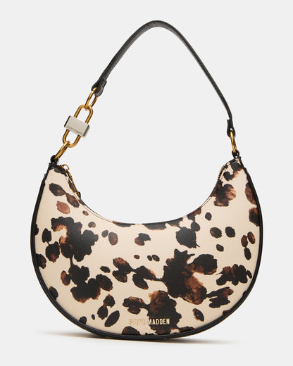 LOHAN Bag Brown Print Structured Hobo Shoulder Handbag - Steve Madden