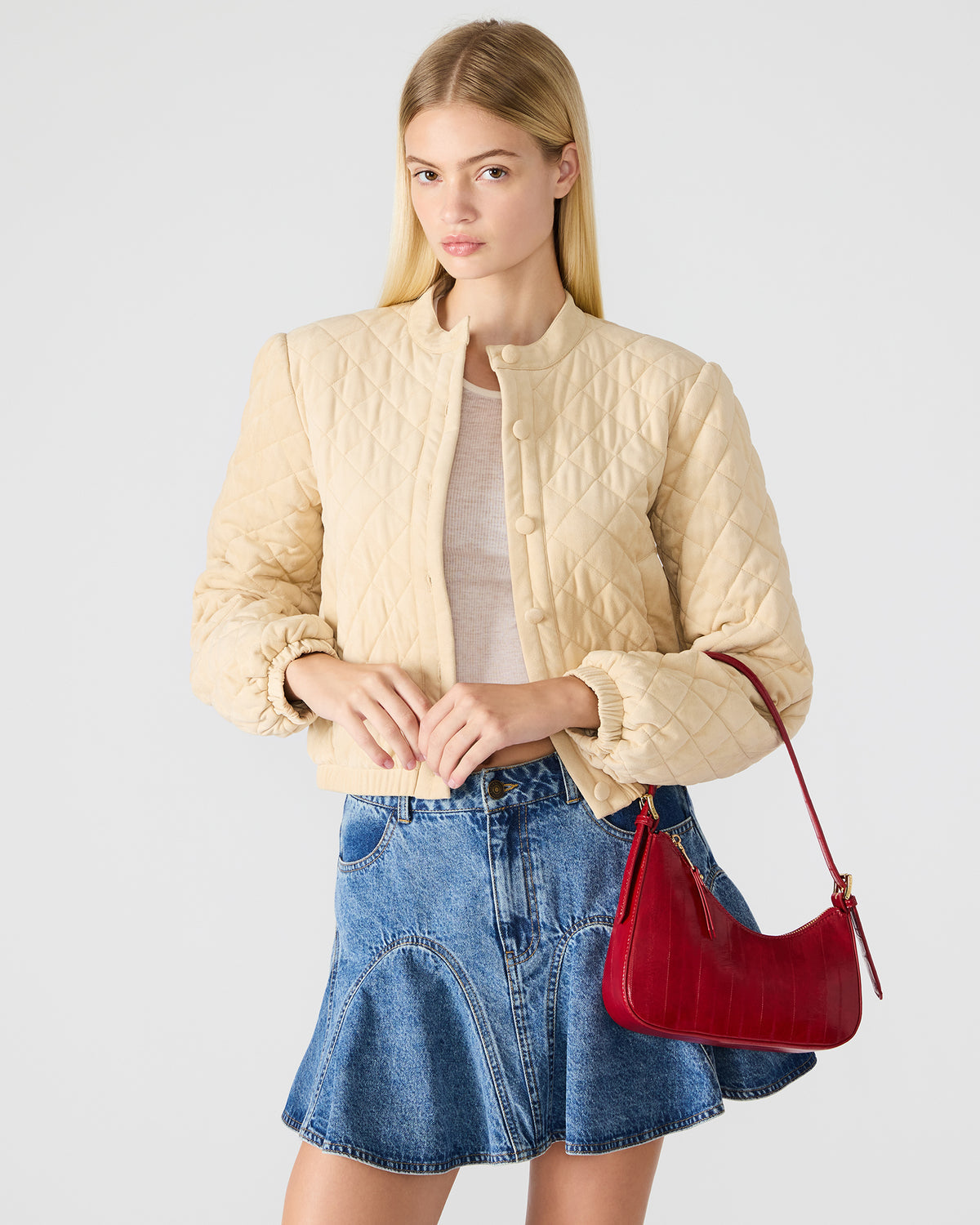 SMITH Bag Red Eel Asymmetric Shoulder Handbag - Steve Madden
