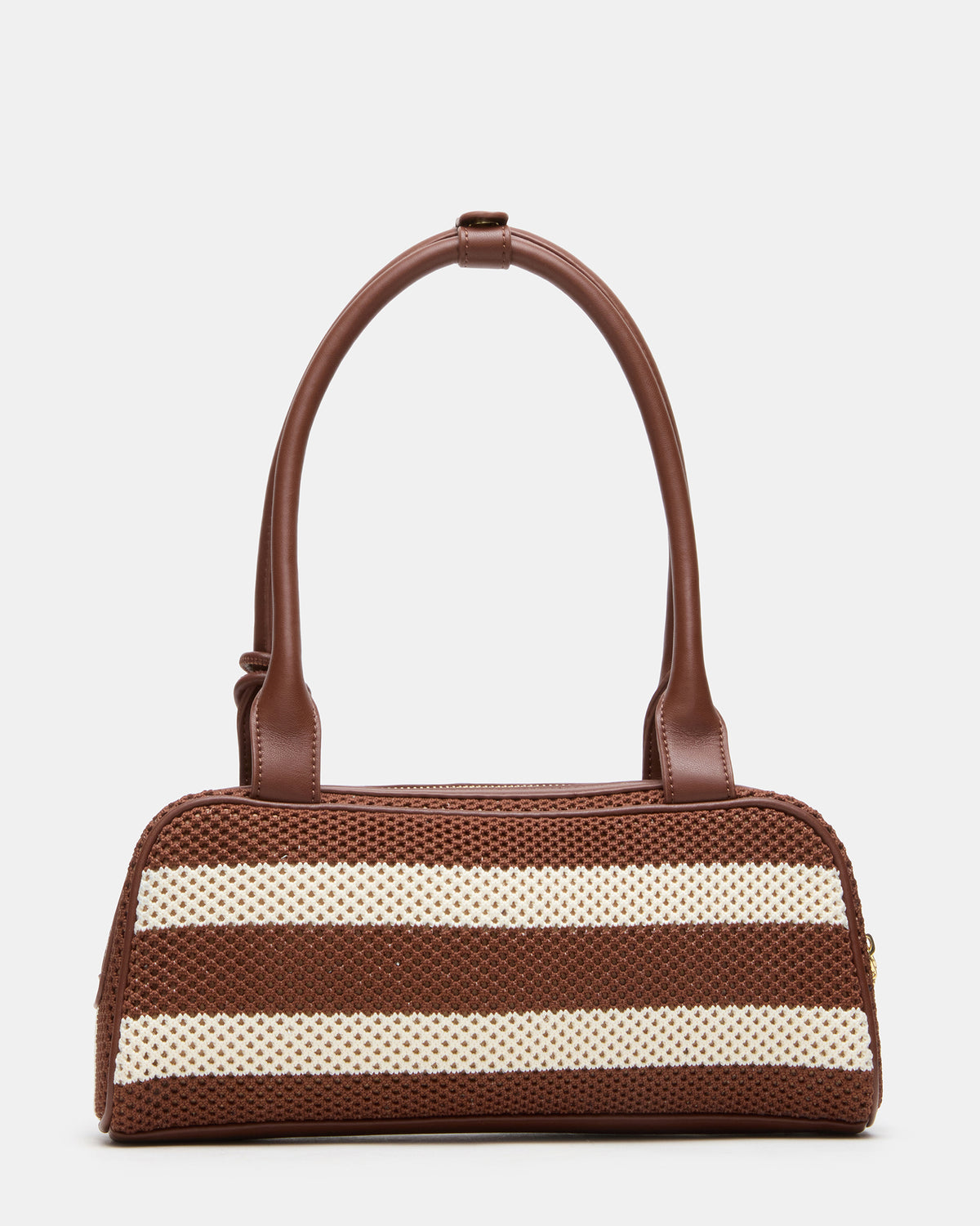 LAGUNE Bag Chocolate Multi Elongated Straw Shoulder Strap Handbag - Steve Madden