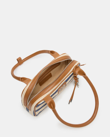 LAGUNE Bag Navy Multi Elongated Straw Shoulder Strap Handbag - Steve Madden