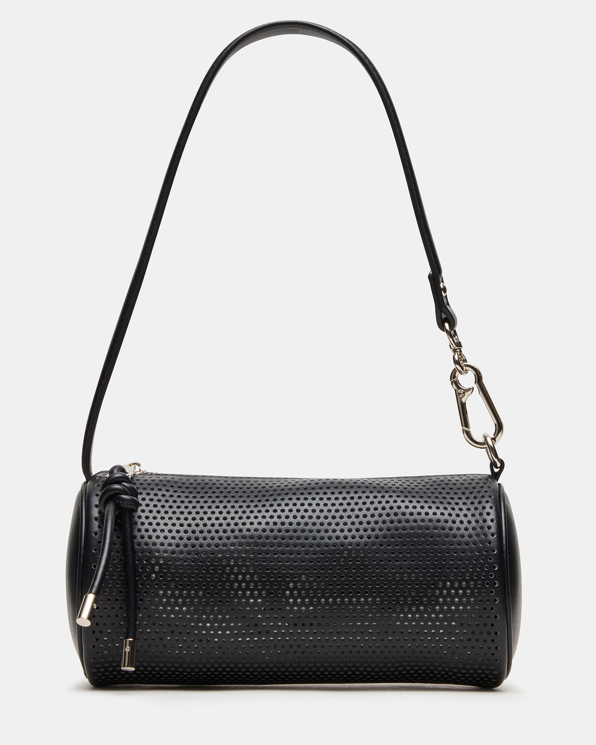 PRIYA Perforated Bag Black Mini Barrel Shoulder Handbag - Steve Madden