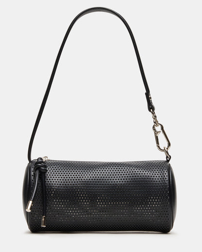 PRIYA Perforated Bag Black Mini Barrel Shoulder Handbag - Steve Madden
