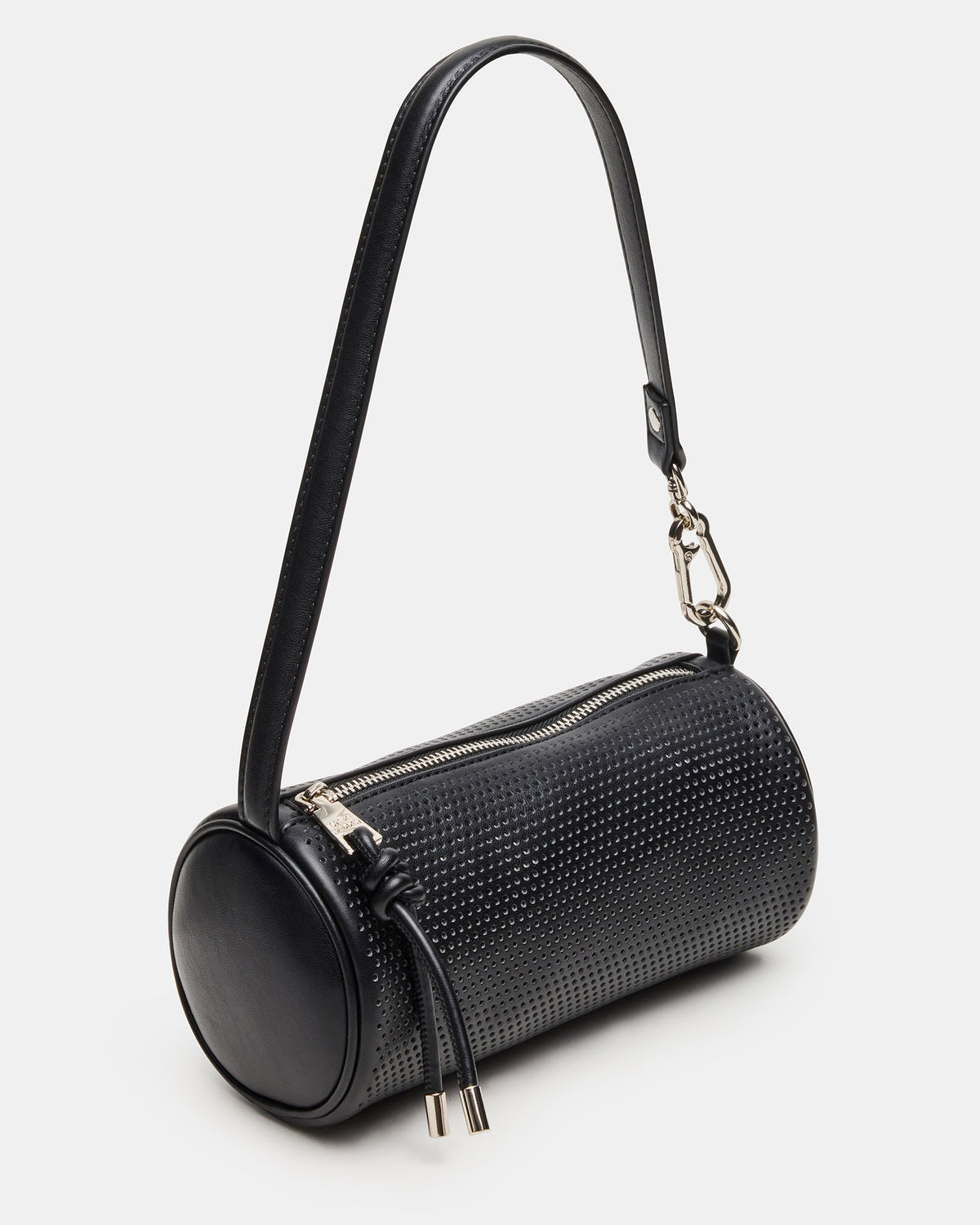 PRIYA Perforated Bag Black Mini Barrel Shoulder Handbag - Steve Madden