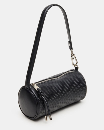 PRIYA Perforated Bag Black Mini Barrel Shoulder Handbag - Steve Madden