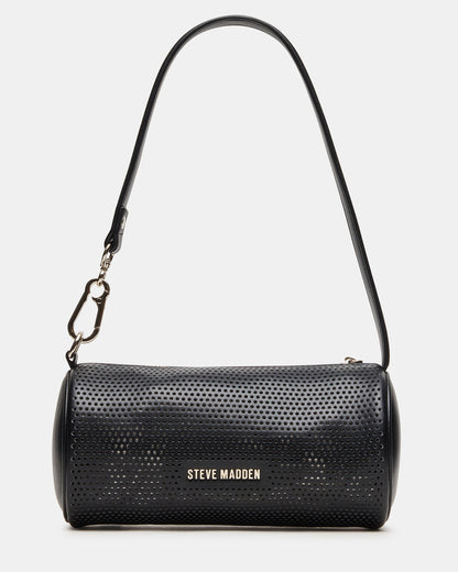PRIYA Perforated Bag Black Mini Barrel Shoulder Handbag - Steve Madden