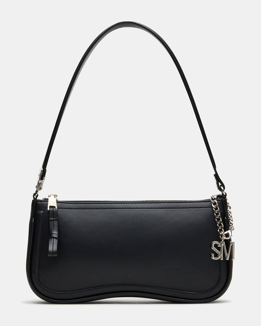 ANGEL Bag Black Top-Zipper Structured Shoulder Strap Handbag - Steve Madden