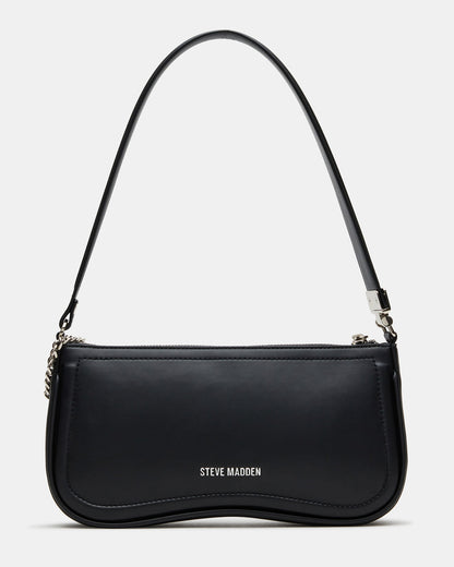 ANGEL Bag Black Top-Zipper Structured Shoulder Strap Handbag - Steve Madden