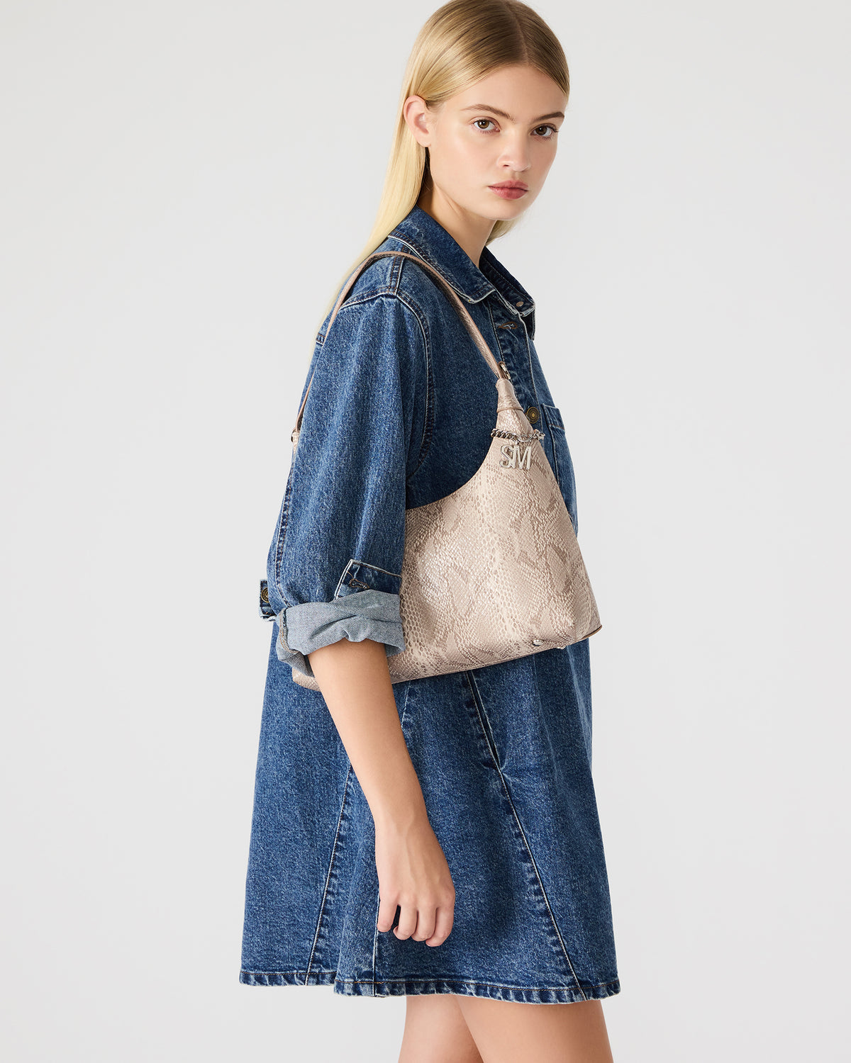 AMARI Bag Sand Snake Shoulder Strap Handbag - Steve Madden