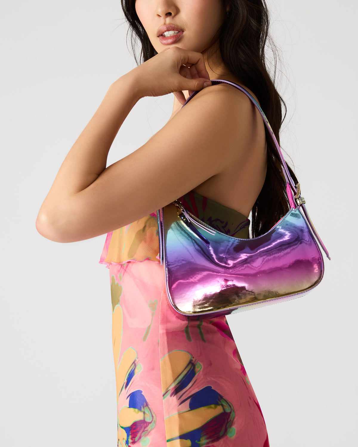 SMITH Bag Metallic Multi Asymmetric Shoulder Handbag - Steve Madden