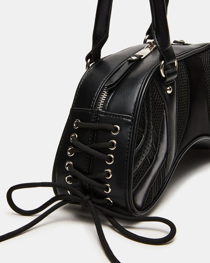 KODY Bag Black Lace-Up Buckle Shoulder Strap Handbag - Steve Madden