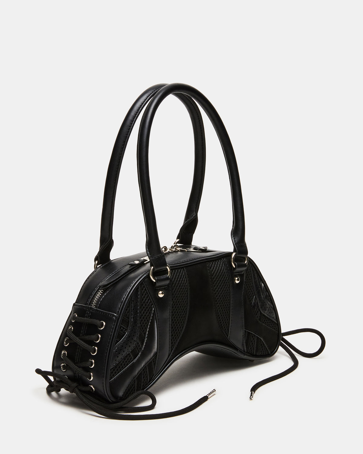 KODY Bag Black Lace-Up Buckle Shoulder Strap Handbag - Steve Madden