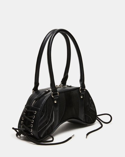 KODY Bag Black Lace-Up Buckle Shoulder Strap Handbag - Steve Madden