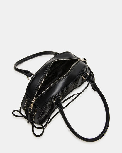 KODY Bag Black Lace-Up Buckle Shoulder Strap Handbag - Steve Madden
