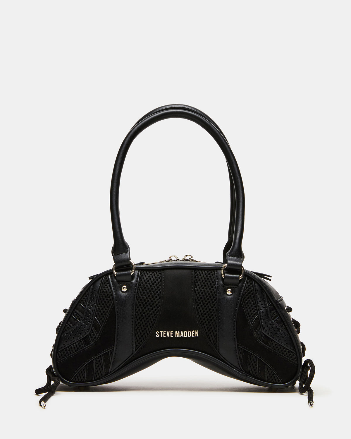 KODY Bag Black Lace-Up Buckle Shoulder Strap Handbag - Steve Madden
