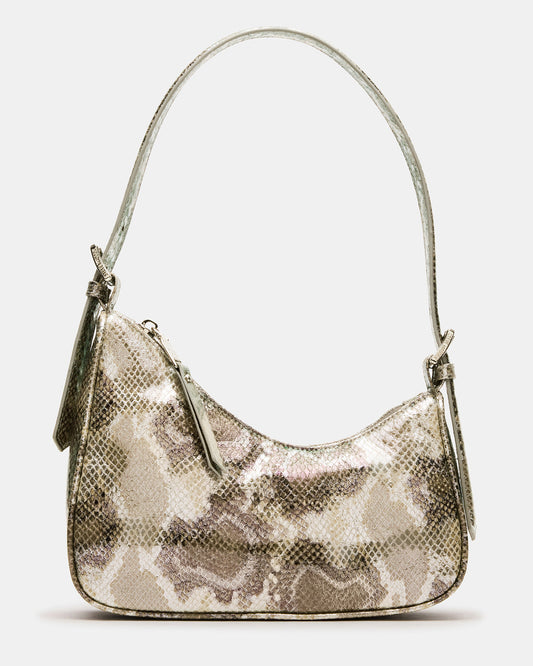 SMITH Bag Silver Snake Asymmetric Shoulder Handbag - Steve Madden