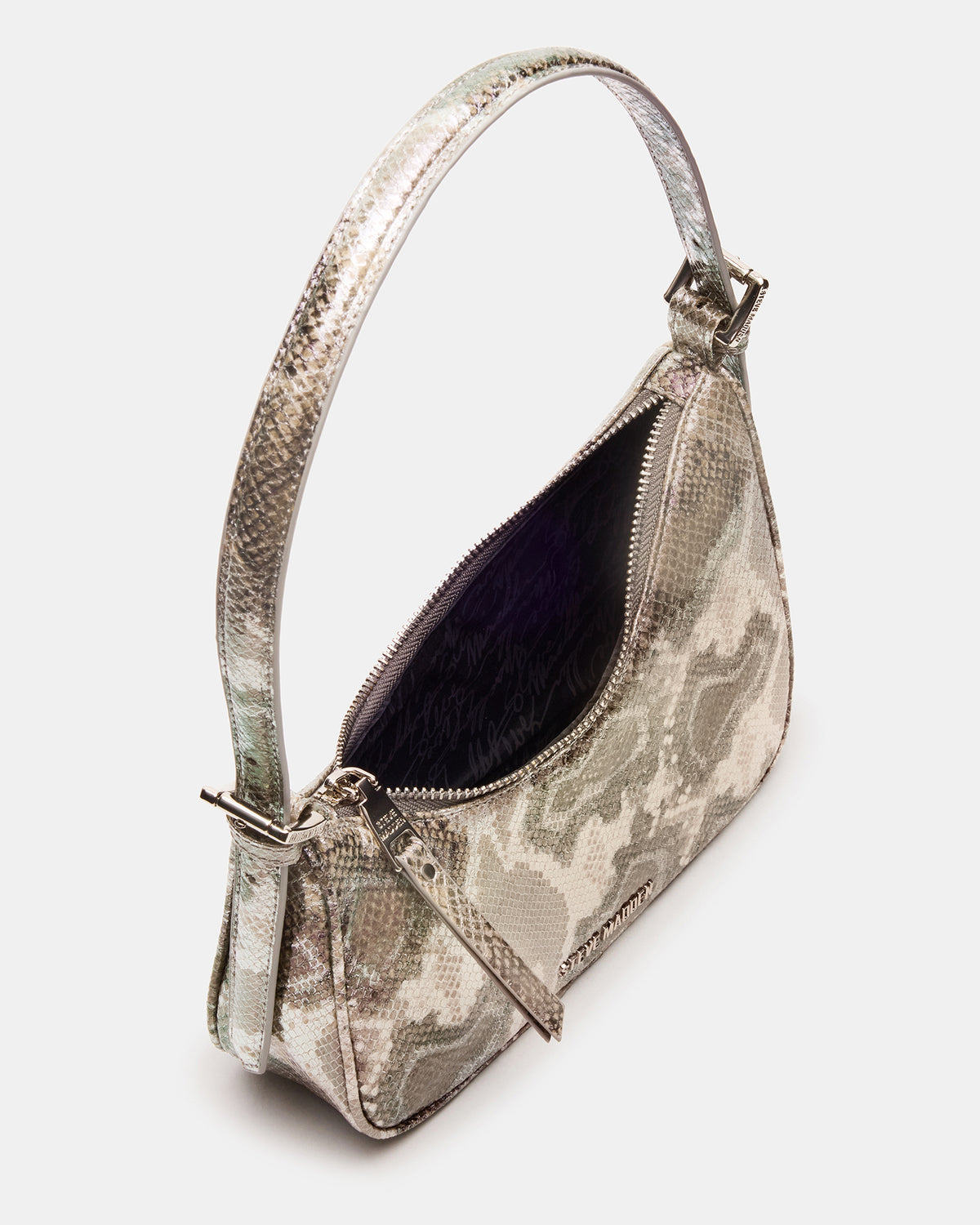 SMITH Bag Silver Snake Asymmetric Shoulder Handbag - Steve Madden