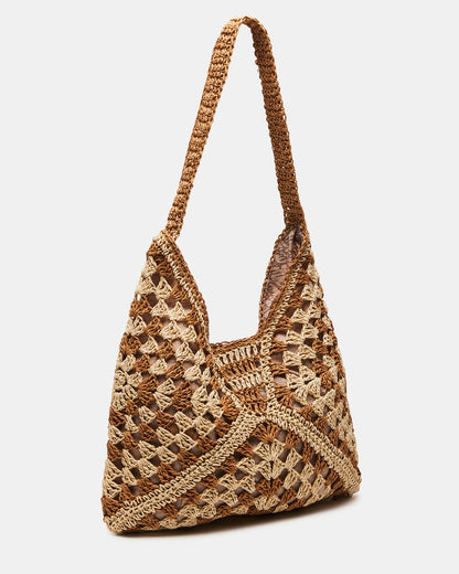 BORA Natural Multi Women's Raffia Hobo Shoulder Bag - Steve Madden
