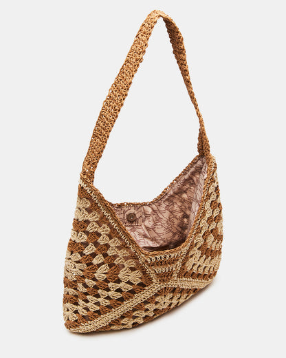 BORA Natural Multi Women's Raffia Hobo Shoulder Bag - Steve Madden