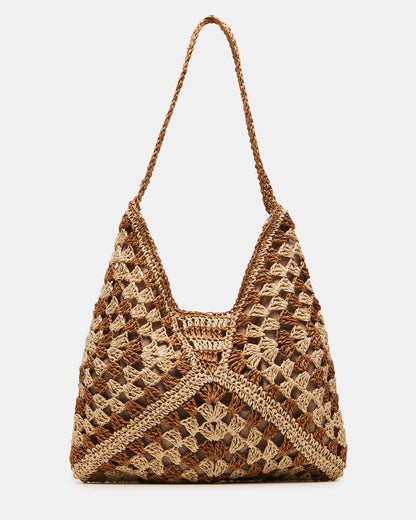 BORA Natural Multi Women's Raffia Hobo Shoulder Bag - Steve Madden