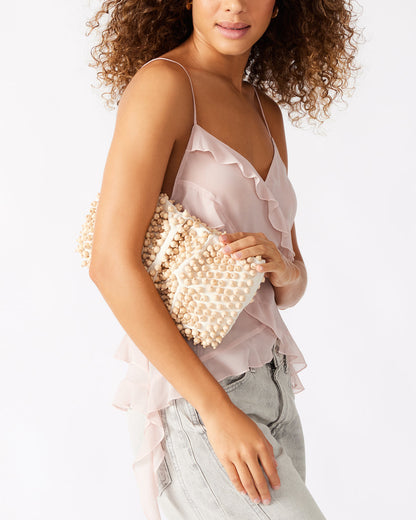 TIKI Natural Women's Beaded Clutch - Steve Madden