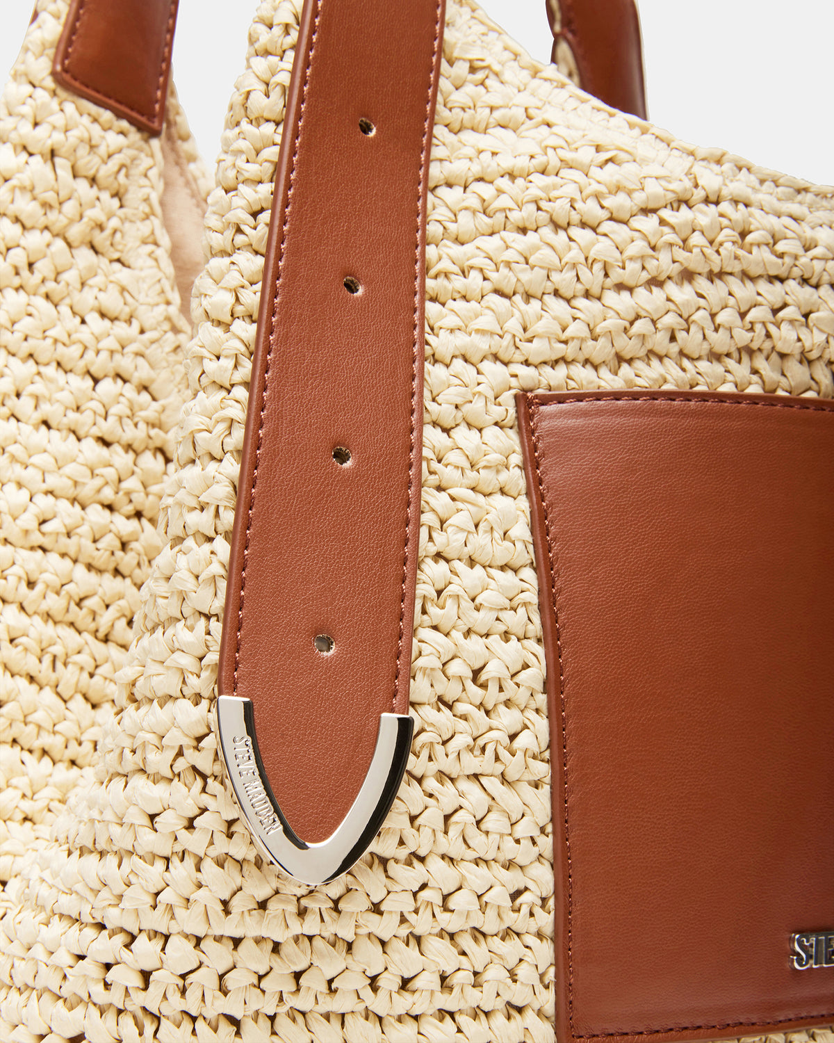 HIPPEE Cognac Multi Women's Belt Tip Buckle Shoulder Strap Bag - Steve Madden
