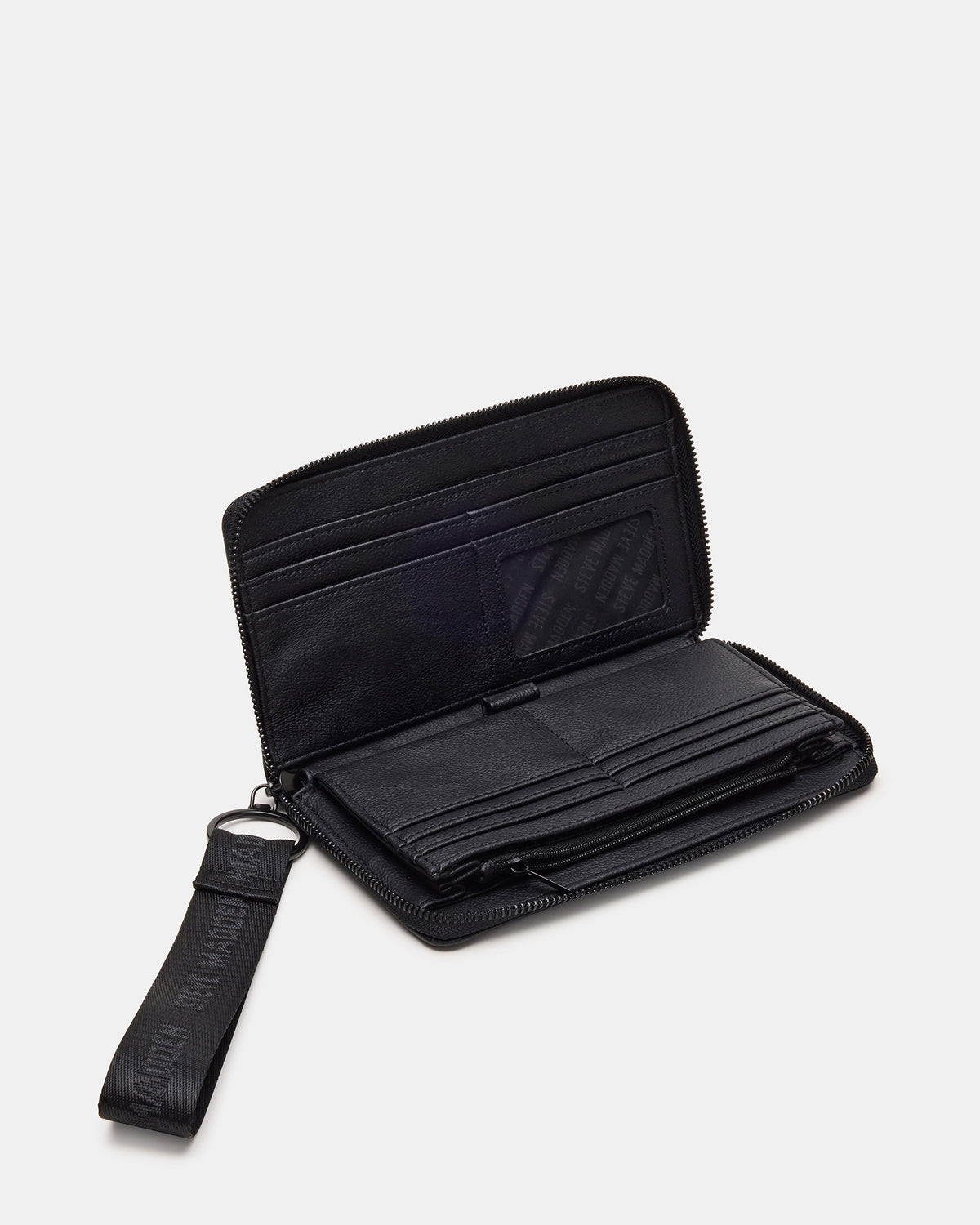 ZIP Wallet Black Zipper Cloure Wristlet Wallet - Steve Madden