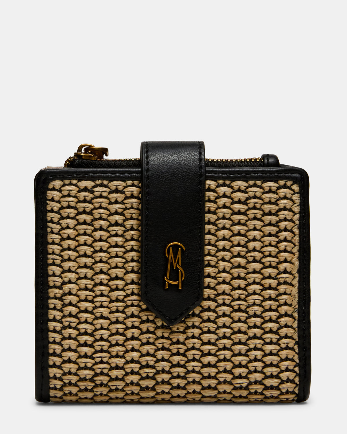 JEM STRAW Black Natural Bifold Wallet - Steve Madden