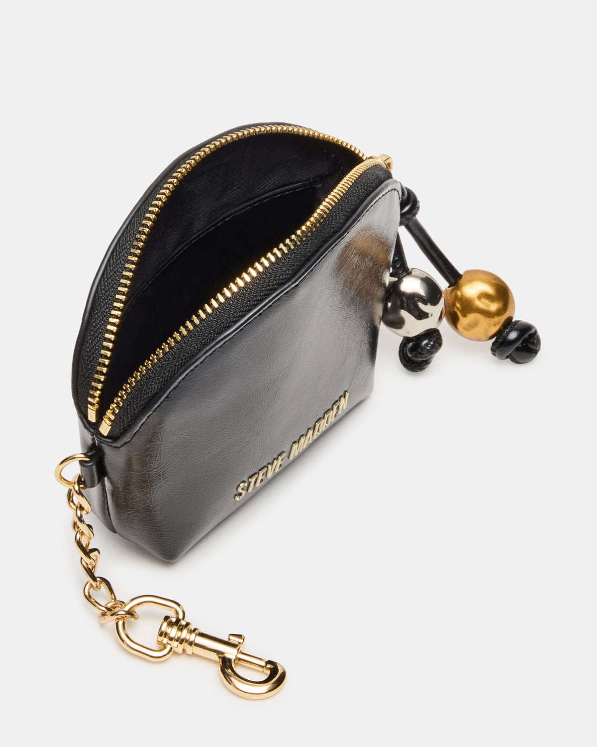CASSIDI Wallet Black Dome-Shaped Card Holder - Steve Madden