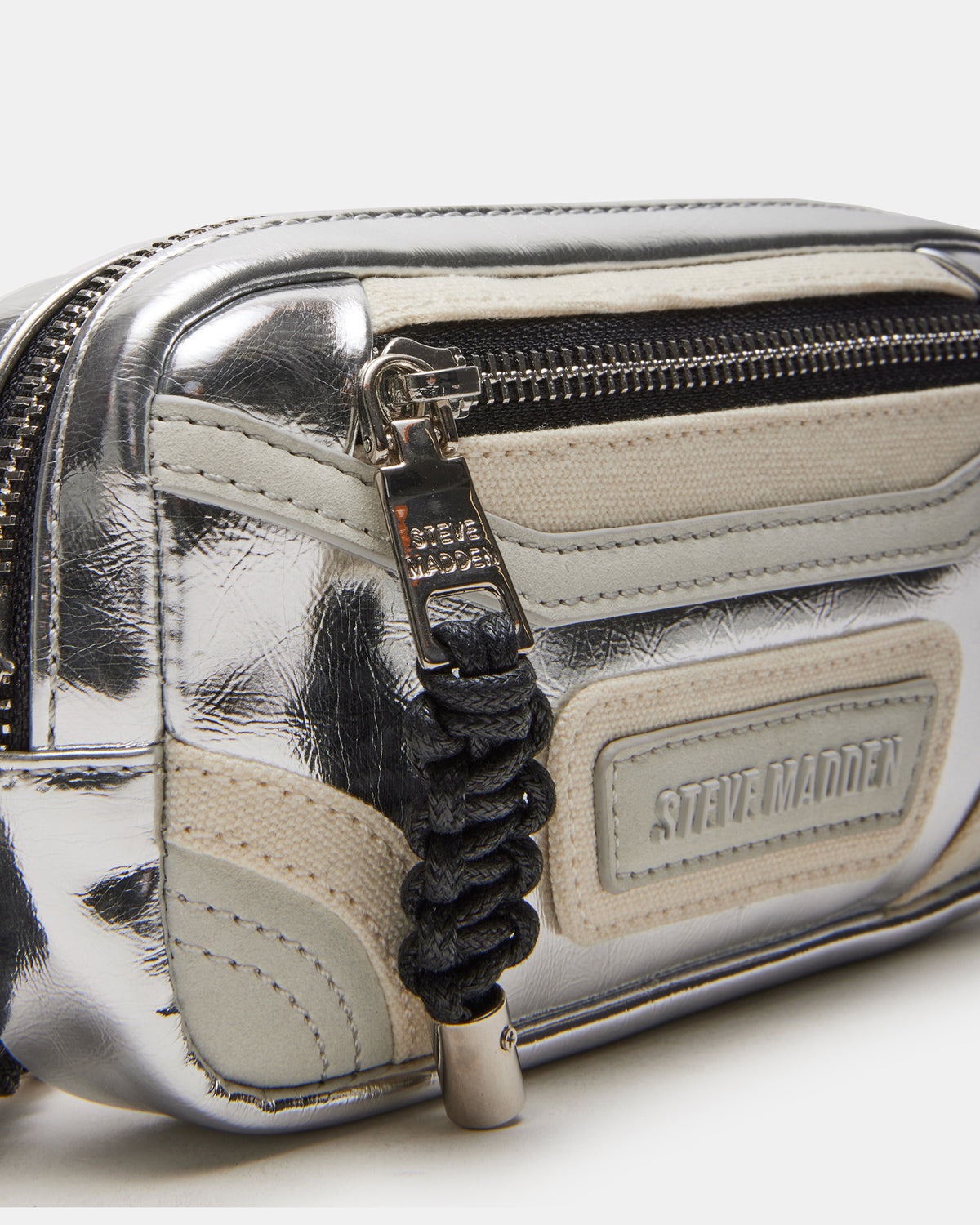 MADRIDD Belt Bag Silver | Women's Handbags - Steve Madden