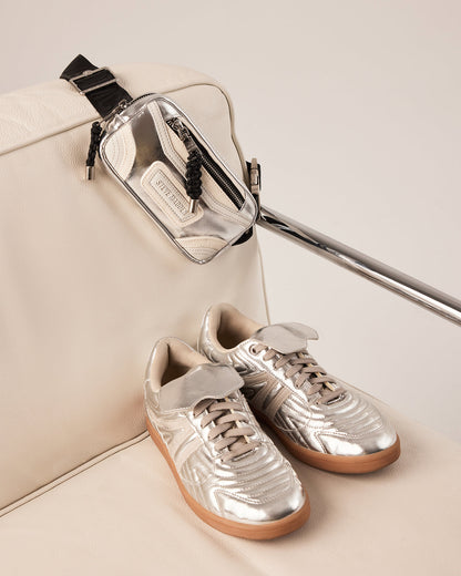 MADRIDD Belt Bag Silver | Women's Handbags - Steve Madden
