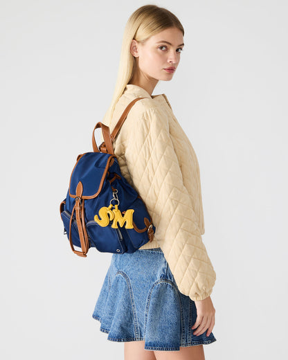 STUDIO Bag Navy Nylon Cargo Pocket Drawstring Women's Backpack Handbag - Steve Madden