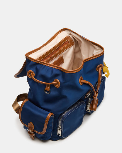 STUDIO Bag Navy Nylon Cargo Pocket Drawstring Women's Backpack Handbag - Steve Madden