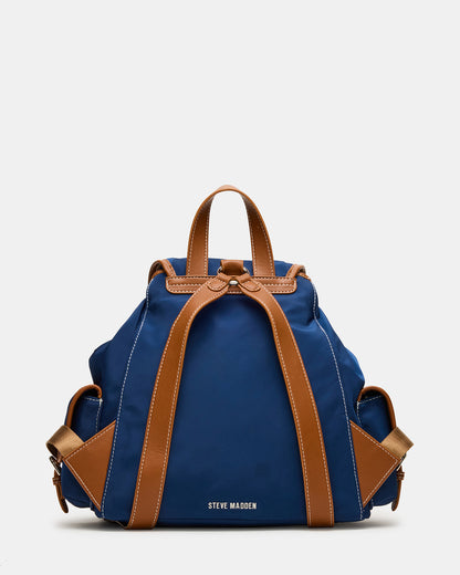 STUDIO Bag Navy Nylon Cargo Pocket Drawstring Women's Backpack Handbag - Steve Madden