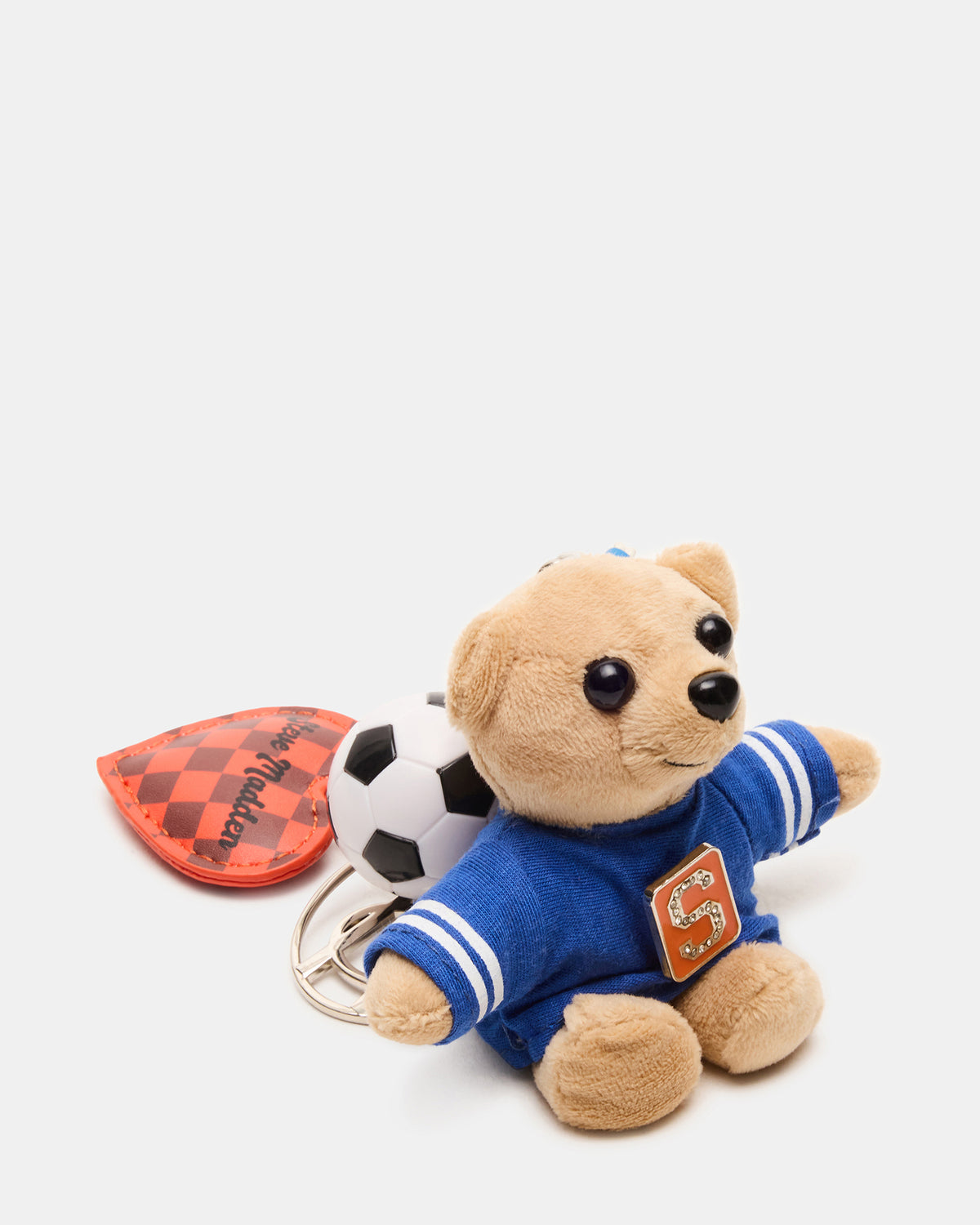 GOAL BAG CHARM Blue Multi Stuffed Bear Attachable Bag Charm - Steve Madden
