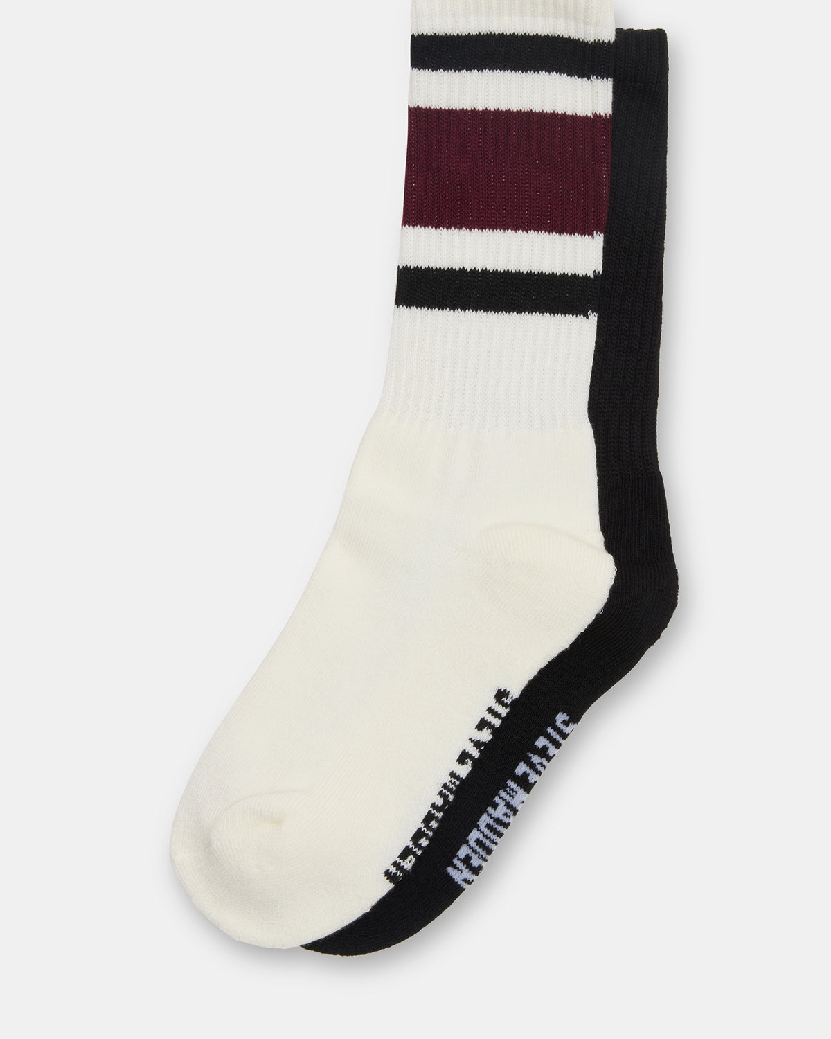IVY 2 PACK STRIPE ATHLEISURE SOCKS Cherry Women's Stripe Athletic Socks - Steve Madden