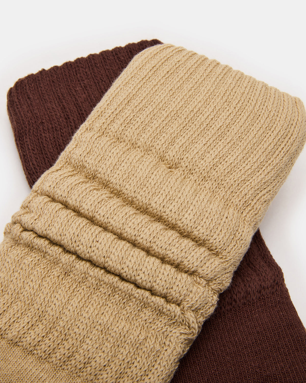 2 PACK RIB SLOUCH SOCKS TAN MULTI Women's Ribbed Quarter Socks - Steve Madden