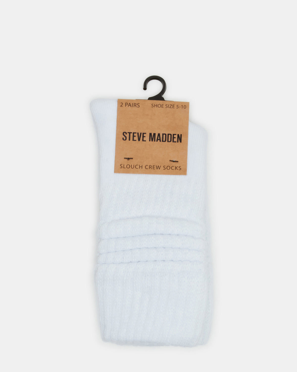 2 PACK SLOUCHY CREW SOCKS WHITE Scrunch Socks - Steve Madden