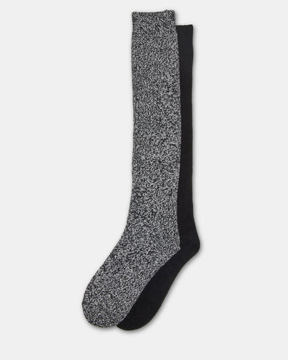 FALL 2 PACK MARLED KNEE HIGH SOCKS Black Women's Marled Knee-High Socks - Steve Madden