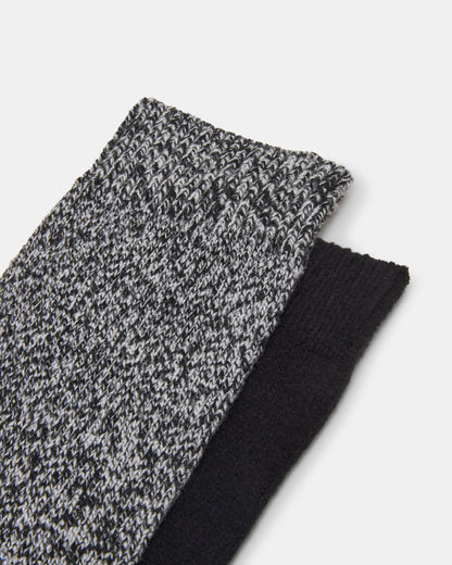 FALL 2 PACK MARLED KNEE HIGH SOCKS Black Women's Marled Knee-High Socks - Steve Madden