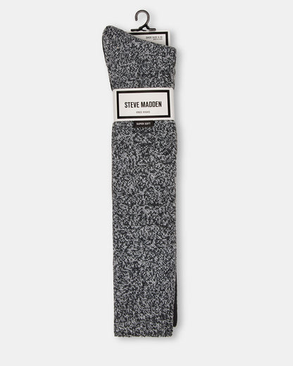 FALL 2 PACK MARLED KNEE HIGH SOCKS Black Women's Marled Knee-High Socks - Steve Madden
