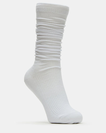 2 PACK SLOUCHY CREW SOCKS BLACK WHITE Scrunch Socks - Steve Madden