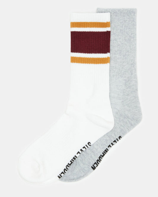 VARSITY CREW SOCKS Bone Multi Women's Stripe Detail Socks - Steve Madden