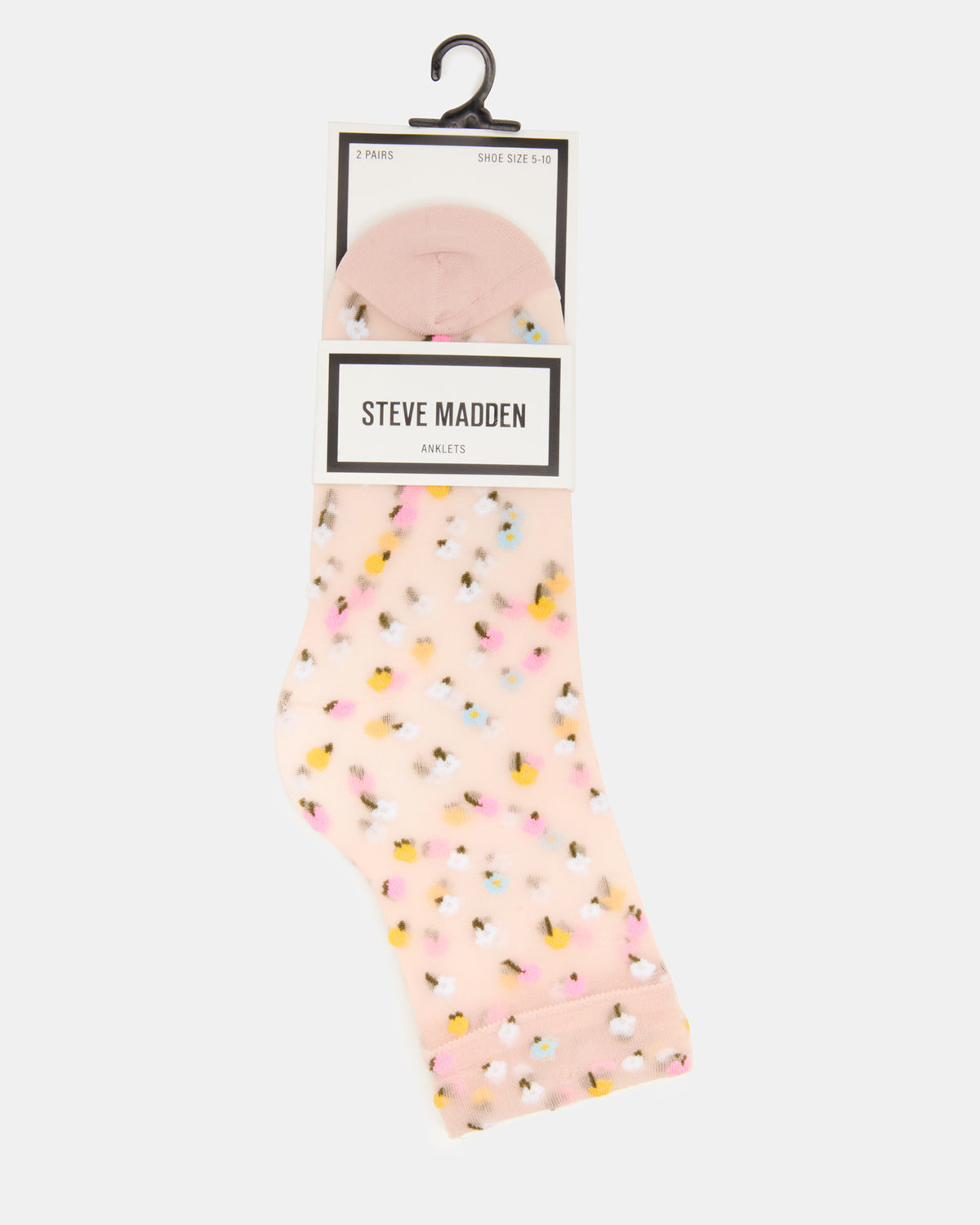 2 WILDFLOWER PACK TULLE SOCKS BLUSH Women's Anklet Socks - Steve Madden