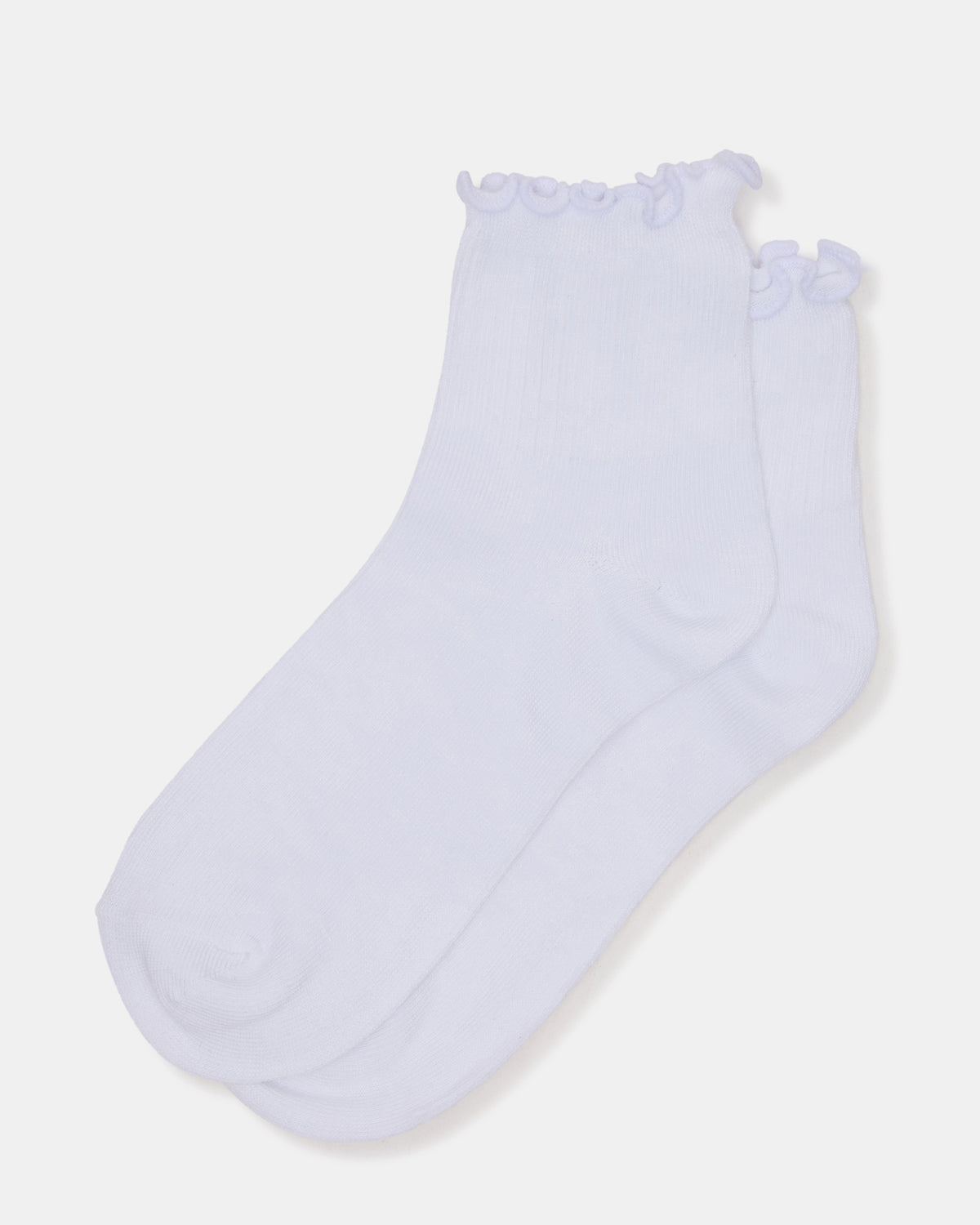 LETTUCE EDGE ANKLET SOCKS White Women's Anklet Socks - Steve Madden