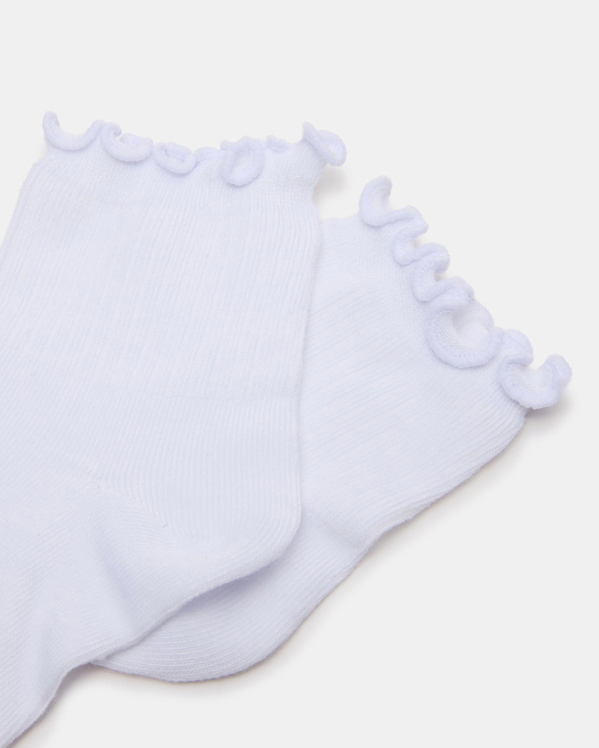 LETTUCE EDGE ANKLET SOCKS White Women's Anklet Socks - Steve Madden